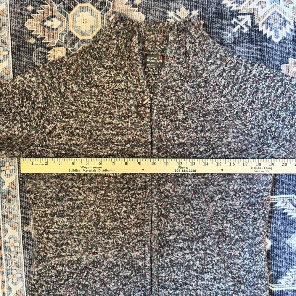 Royal Robbins Women’s Full Zip Knit Multi-Colored Specks Cardigan Sweater Size L - Picture 8 of 10